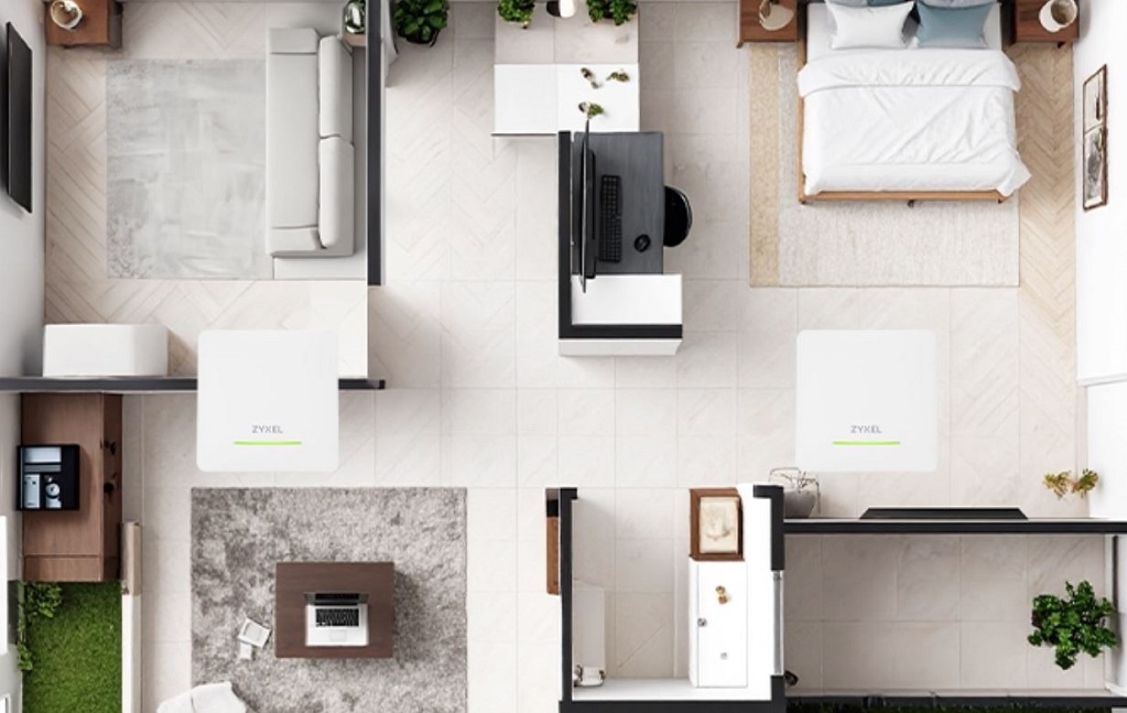 Büro mit Access Points und strukturierter Verkabelung