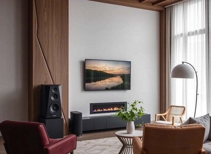 Subwoofer mit Messmikrofon im Raum