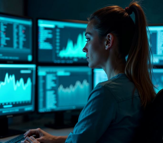 Monitoring-Dashboard mit Diagrammen