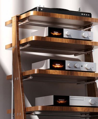 Modernes Stereo-Setup mit Standlautsprechern